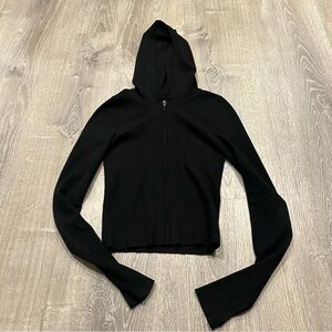 Aritzia Sunday best zip down sweather jacket hooded size xsmall black